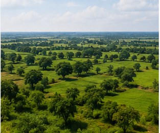 Illustrative green rural land